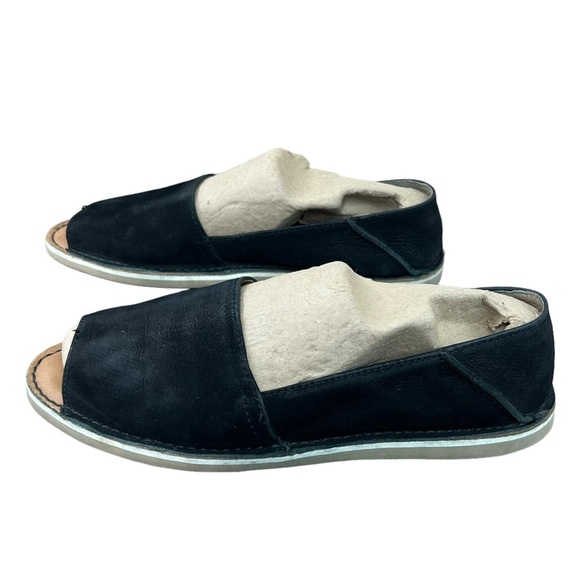 Coach New York Lydia Black Nubuck Suede Open Toe Flats Women's Size 7.5 - Picture 3 of 12